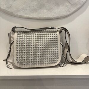 Coach 35764 Rivets Flaps Dakotah Crossbody  Cream Leather Limited Handbag